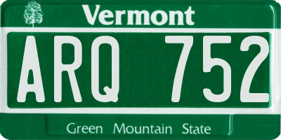 VT license plate ARQ752