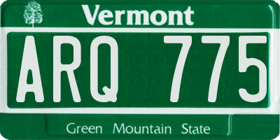 VT license plate ARQ775