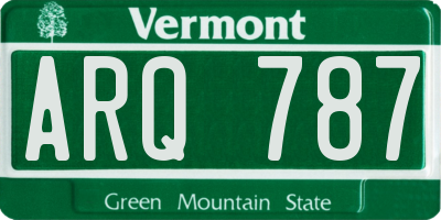 VT license plate ARQ787