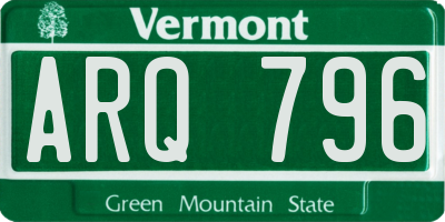 VT license plate ARQ796