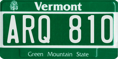 VT license plate ARQ810