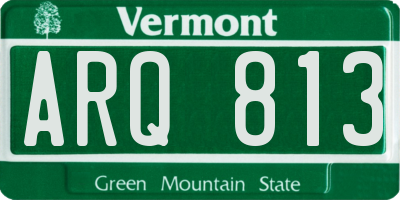 VT license plate ARQ813