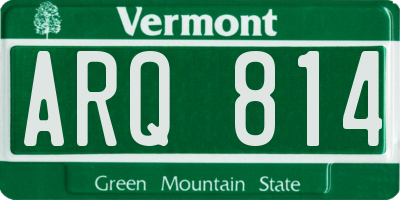 VT license plate ARQ814