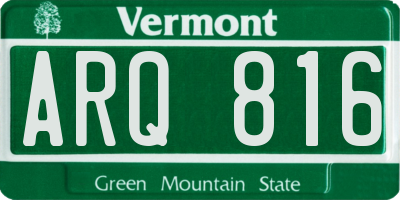 VT license plate ARQ816