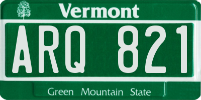 VT license plate ARQ821