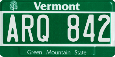 VT license plate ARQ842
