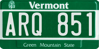 VT license plate ARQ851