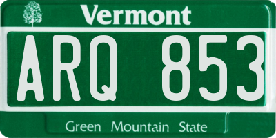 VT license plate ARQ853