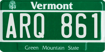 VT license plate ARQ861