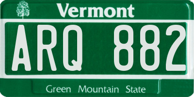 VT license plate ARQ882