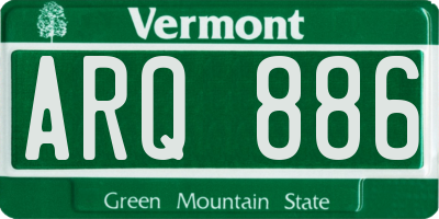 VT license plate ARQ886