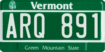 VT license plate ARQ891