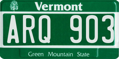 VT license plate ARQ903