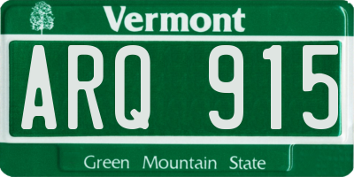 VT license plate ARQ915