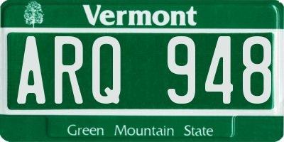 VT license plate ARQ948