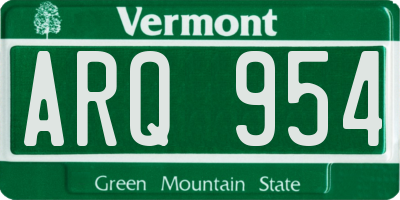 VT license plate ARQ954