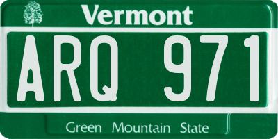 VT license plate ARQ971
