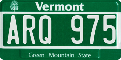 VT license plate ARQ975