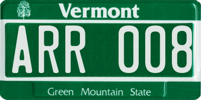 VT license plate ARR008