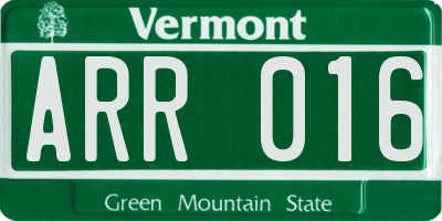 VT license plate ARR016