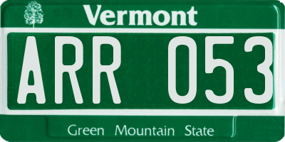 VT license plate ARR053