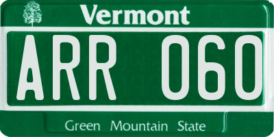 VT license plate ARR060
