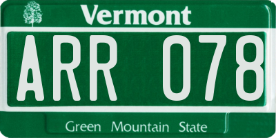 VT license plate ARR078