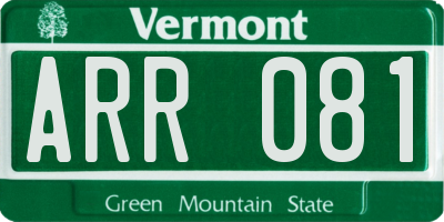 VT license plate ARR081