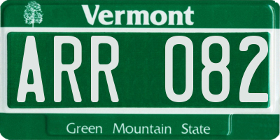 VT license plate ARR082