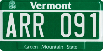 VT license plate ARR091