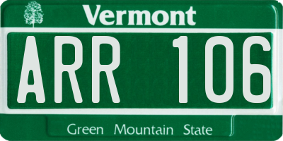 VT license plate ARR106