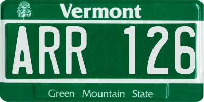 VT license plate ARR126