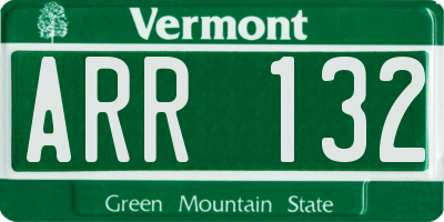 VT license plate ARR132