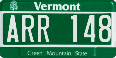 VT license plate ARR148