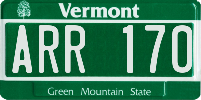 VT license plate ARR170