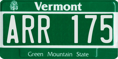 VT license plate ARR175