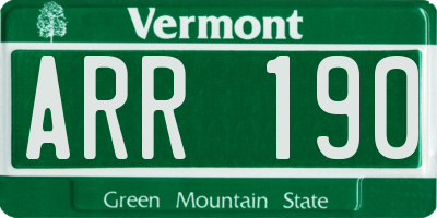 VT license plate ARR190