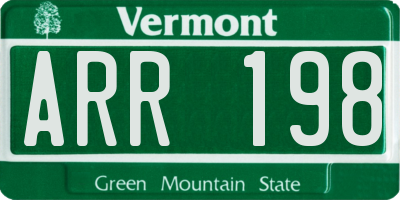VT license plate ARR198