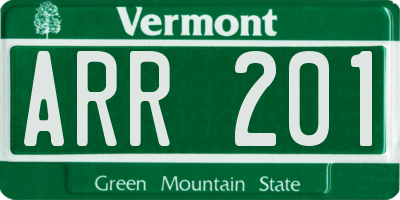 VT license plate ARR201