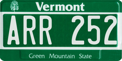 VT license plate ARR252