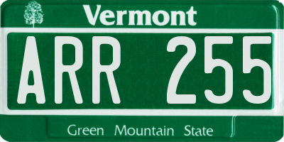 VT license plate ARR255