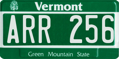 VT license plate ARR256