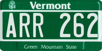 VT license plate ARR262