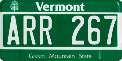 VT license plate ARR267