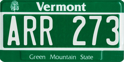 VT license plate ARR273
