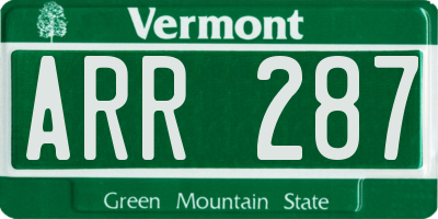 VT license plate ARR287
