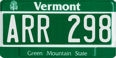VT license plate ARR298