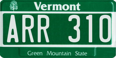 VT license plate ARR310