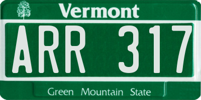 VT license plate ARR317
