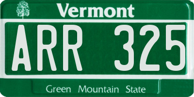 VT license plate ARR325